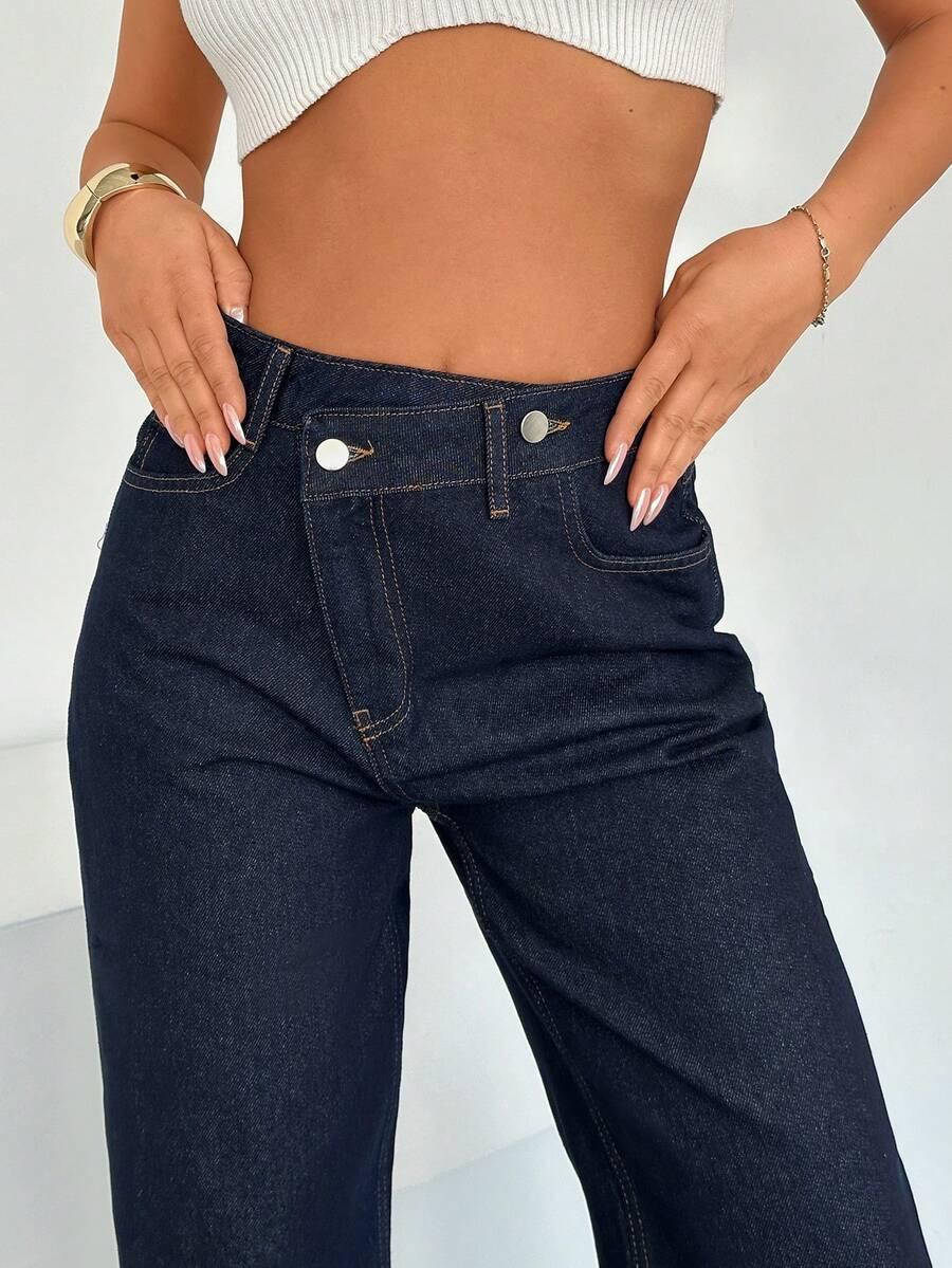 GRANATOWE SPODNIE JEANS