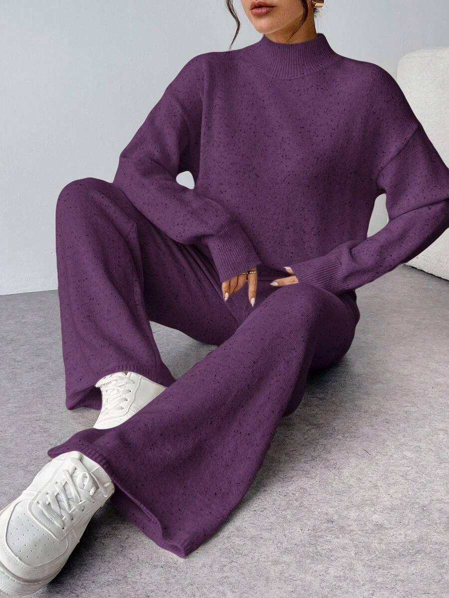 SWETER SPODNIE KOMPLET Z DOMIESZKĄ WEŁNY 