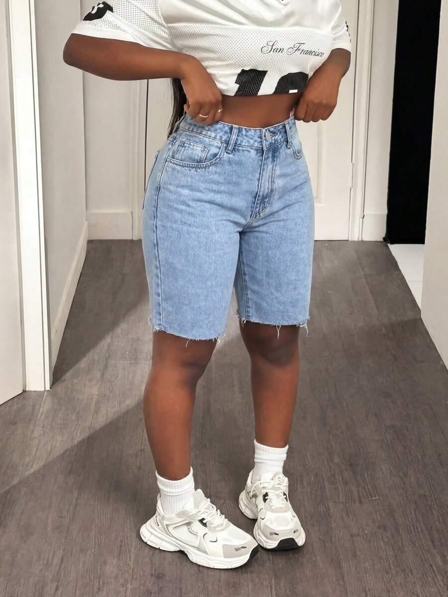 niebieskie SPODENKI JEANS