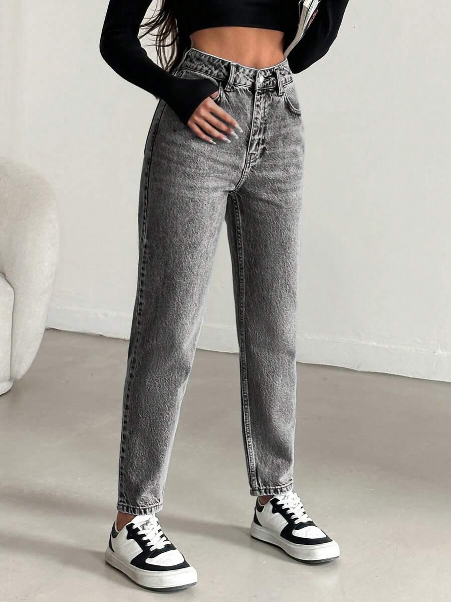 SZARE SPODNIE JEANS 