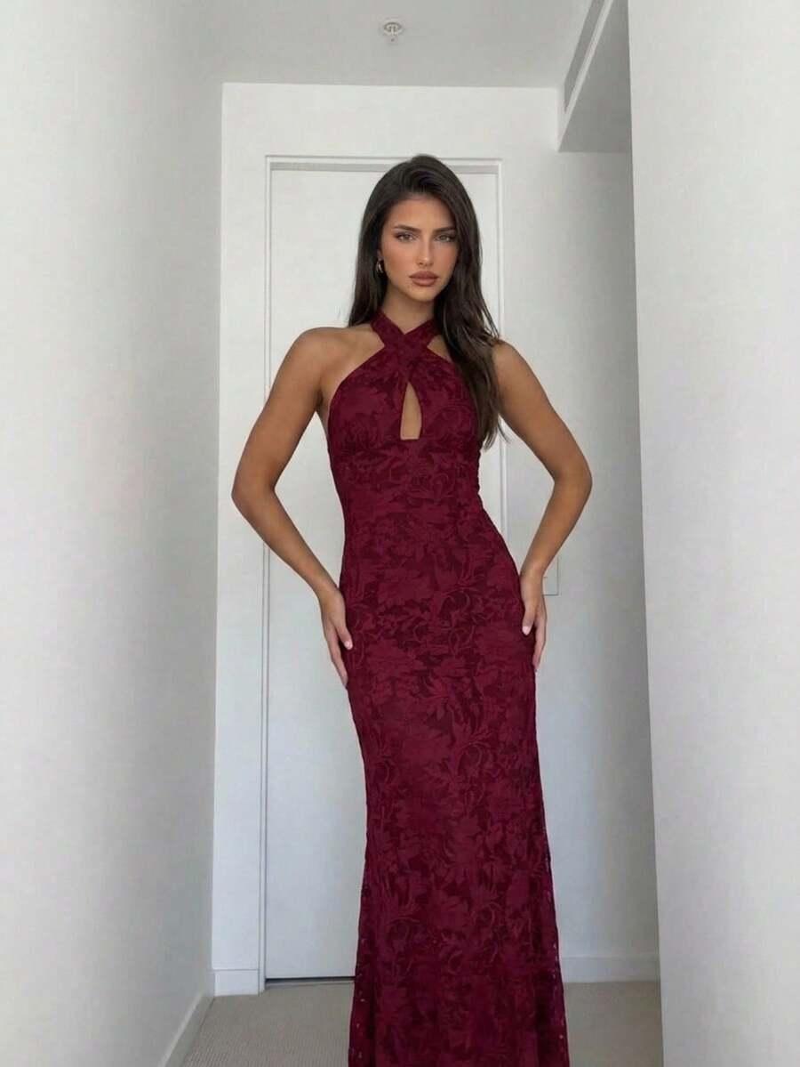 czerwona maxi sukienka