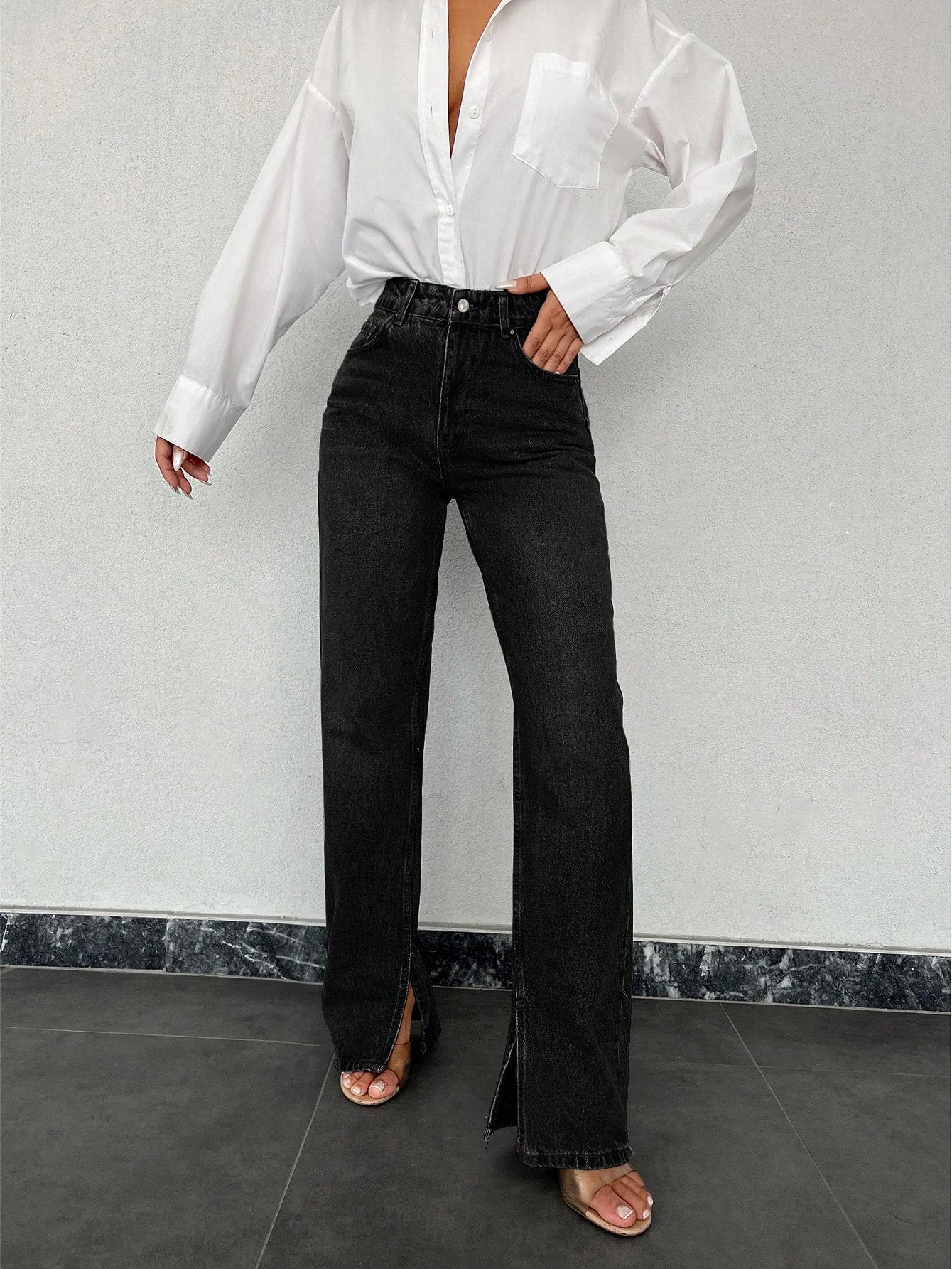 PROSTE SPODNIE JEANS WYSOKI STAN