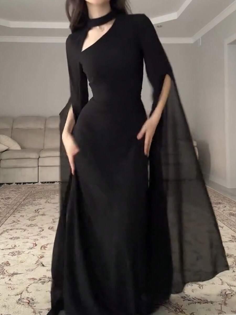 CZARNA MAXI SUKIENKA