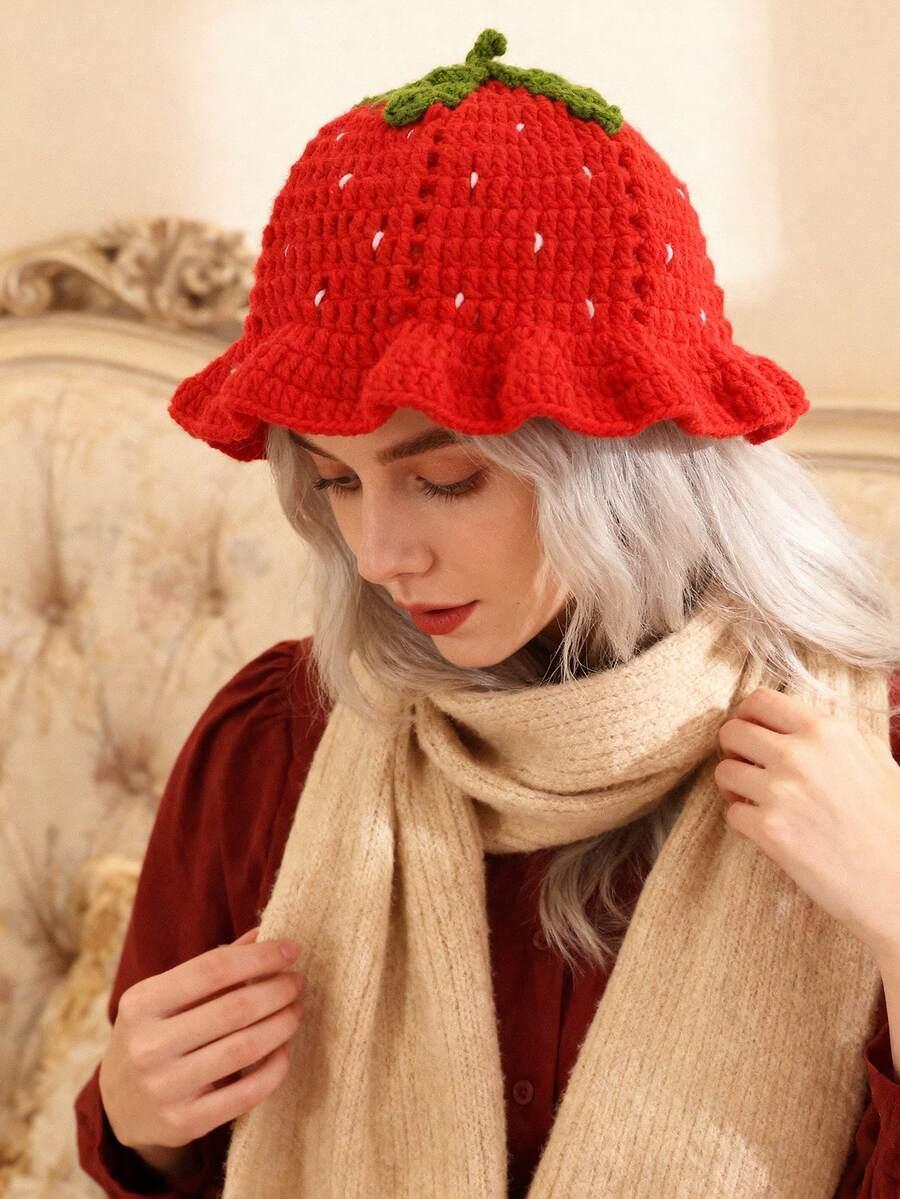 CZERWONA CZAPKA DZIANINOWA
