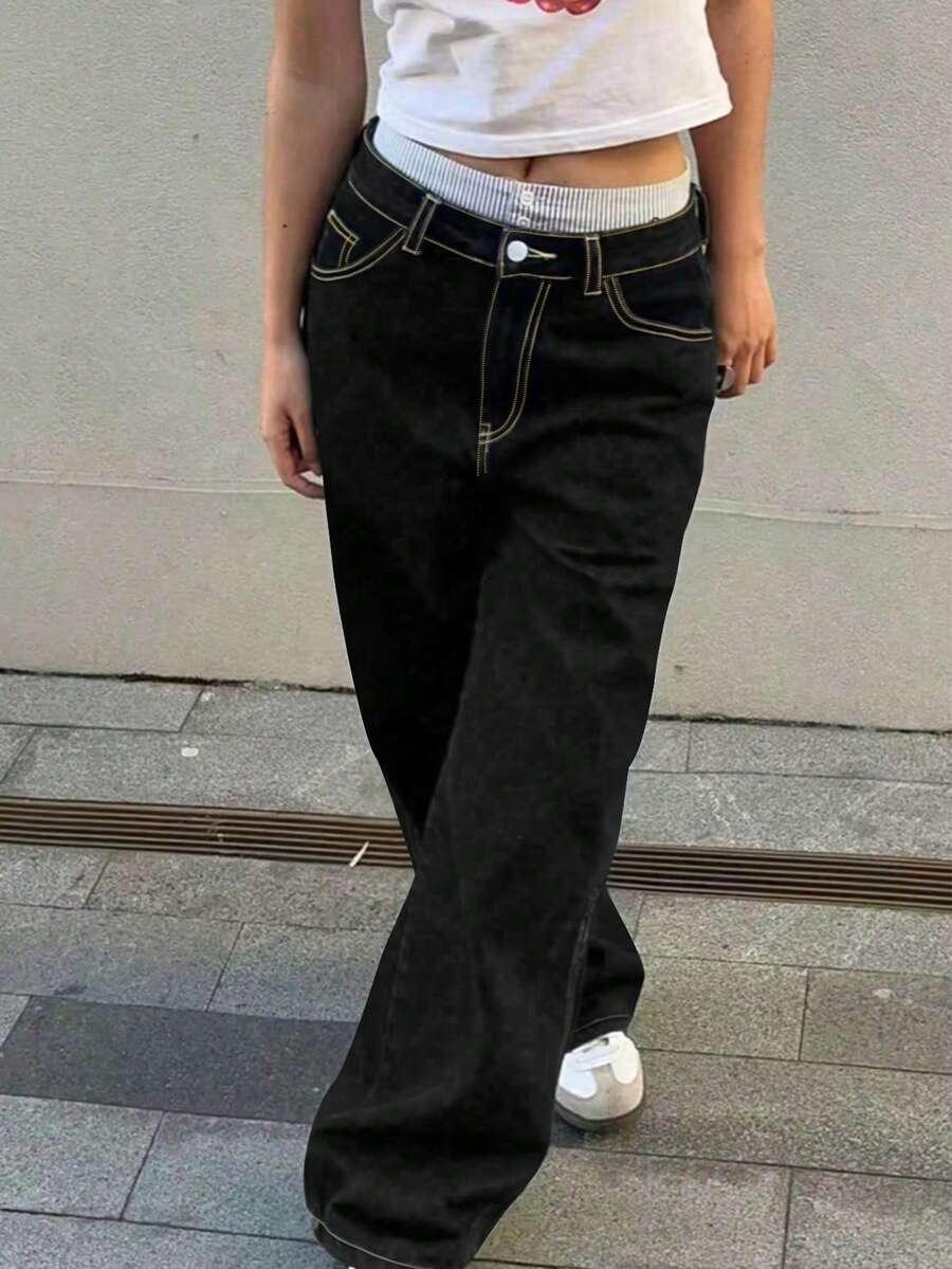 CZARNE SPODNIE JEANS