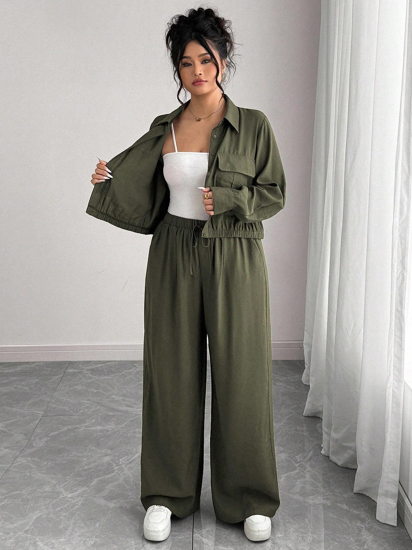 Zielone spodnie casual