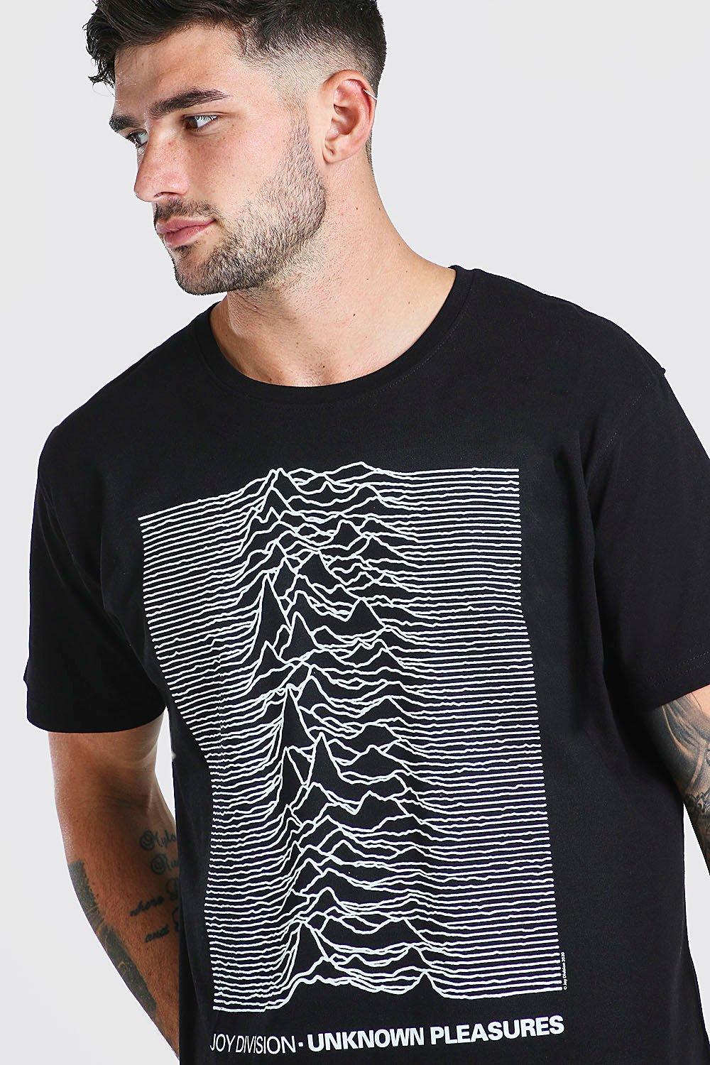 czarny t-shirt print joy division