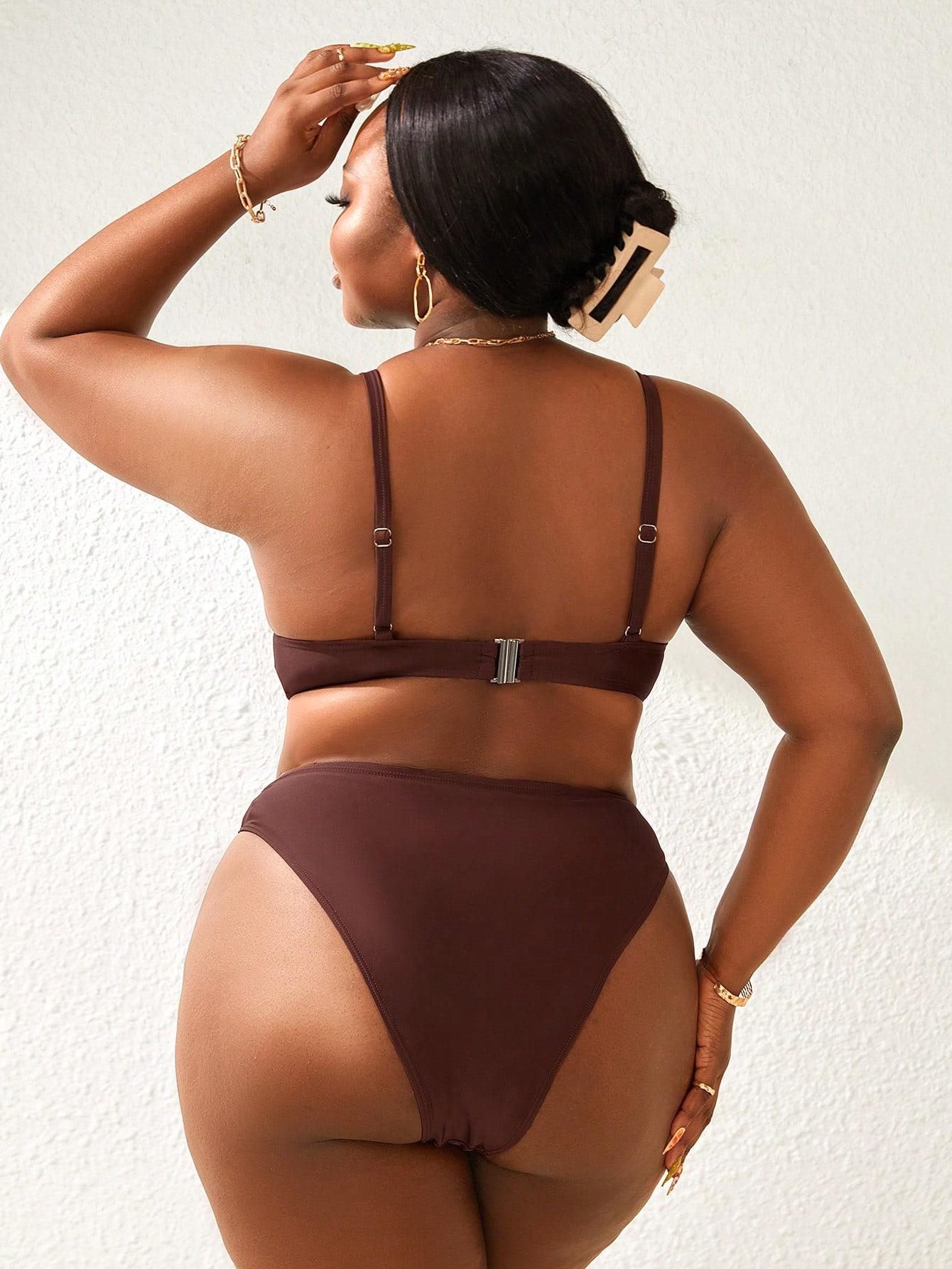 brązowy dół bikini