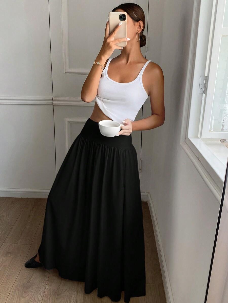 czarna maxi spódnica