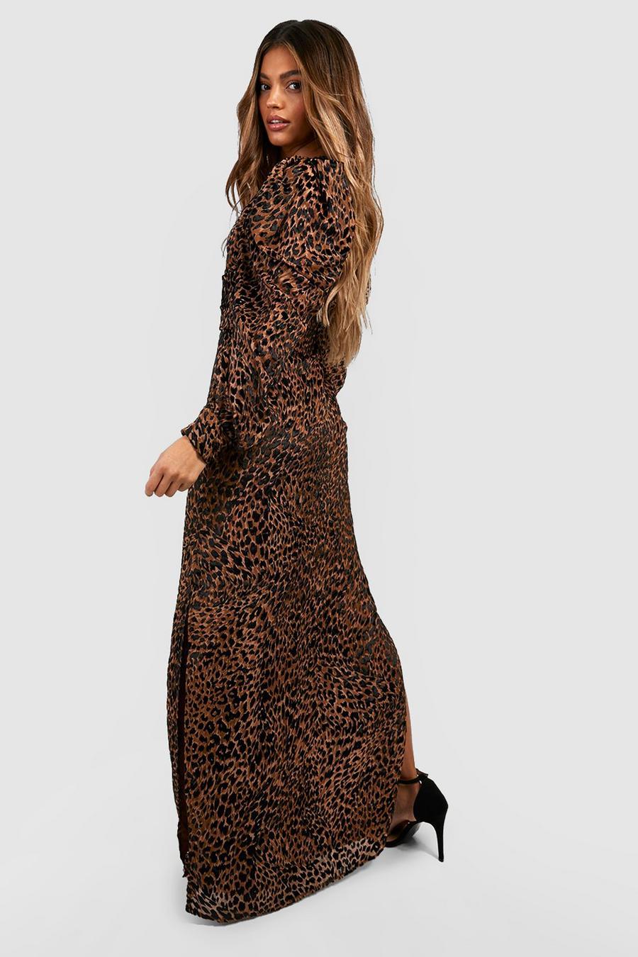 MAXI SUKIENKA ANIMAL PRINT V-NECK