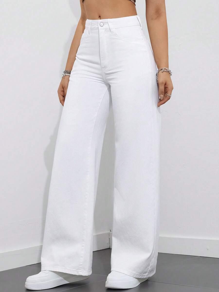 BIAŁE SPODNIE JEANS