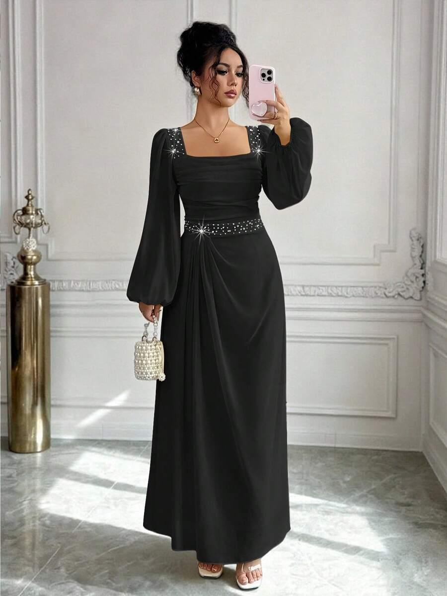 czarna maxi sukienka