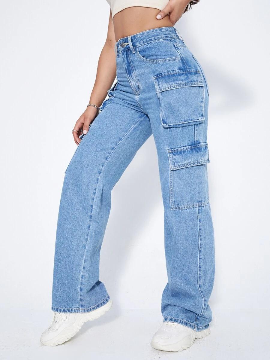 niebieskie spodnie jeans kieszenie