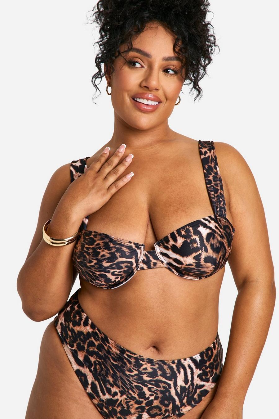 dwuczęściowy strój kąpielowy animal print