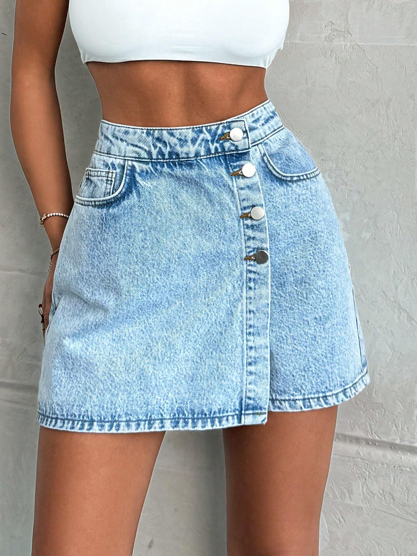 NIEBIESKIE SPÓDNICO-SPODENKI JEANS