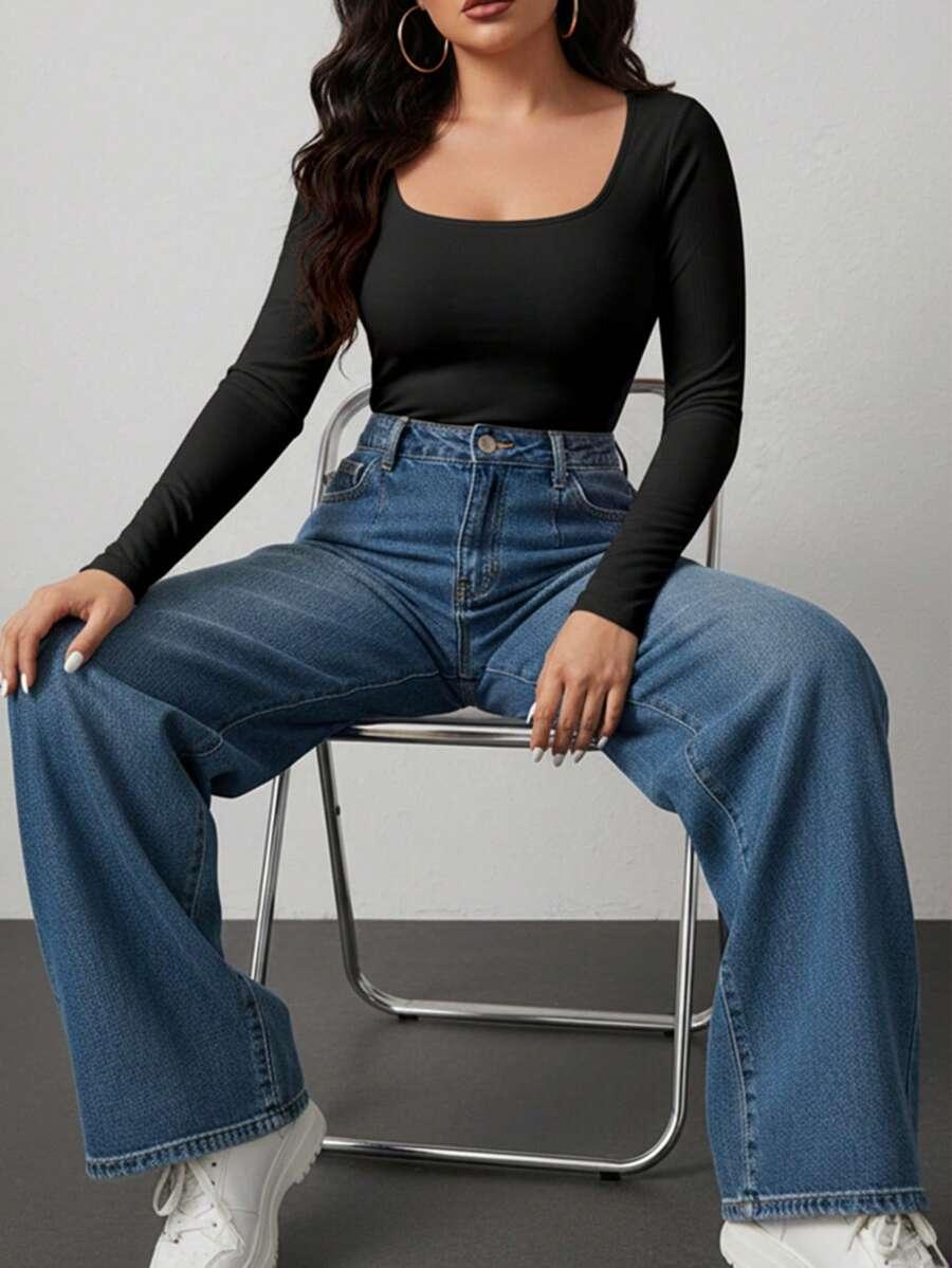 BODY PLUS SIZE STRINGI Z DŁUGIM RĘKAWEM