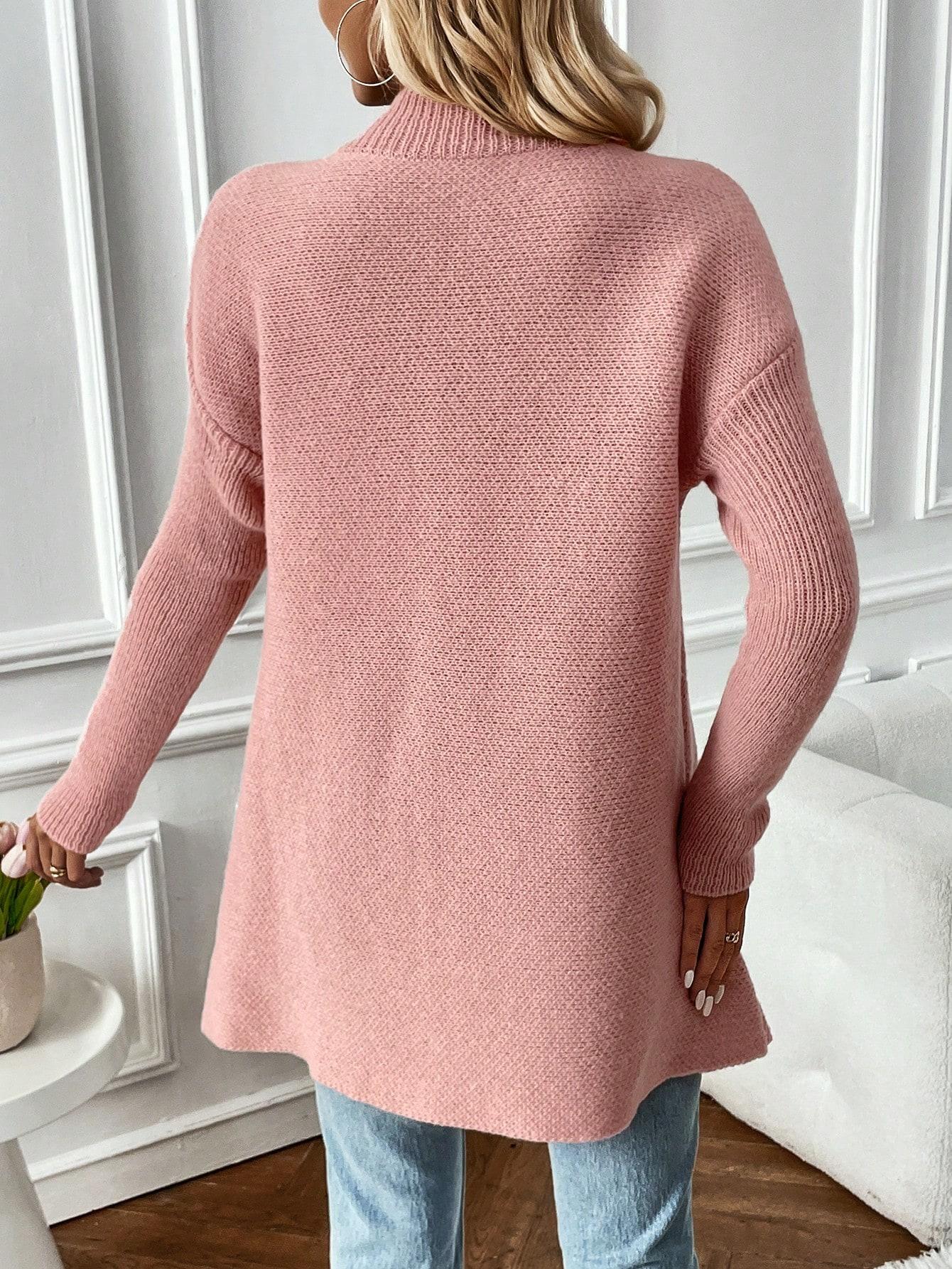 różowy sweter długi rękaw
