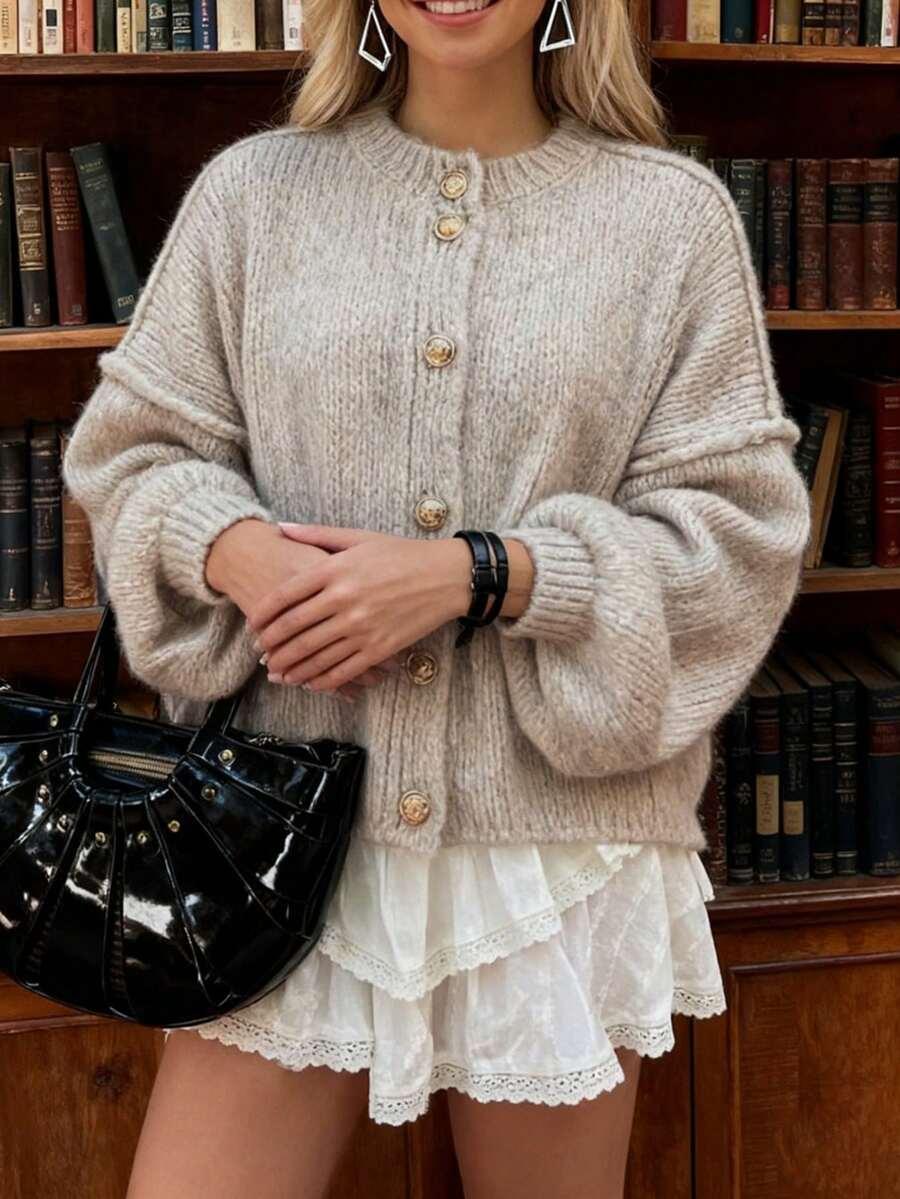 beżowy OVERSIZE sweter