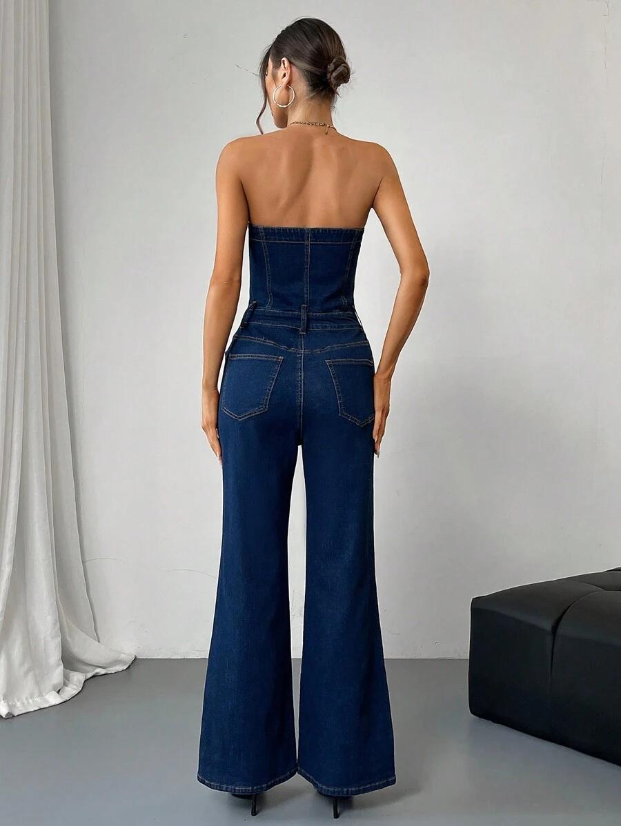 NIEBIESKI KOMBINEZON JEANS