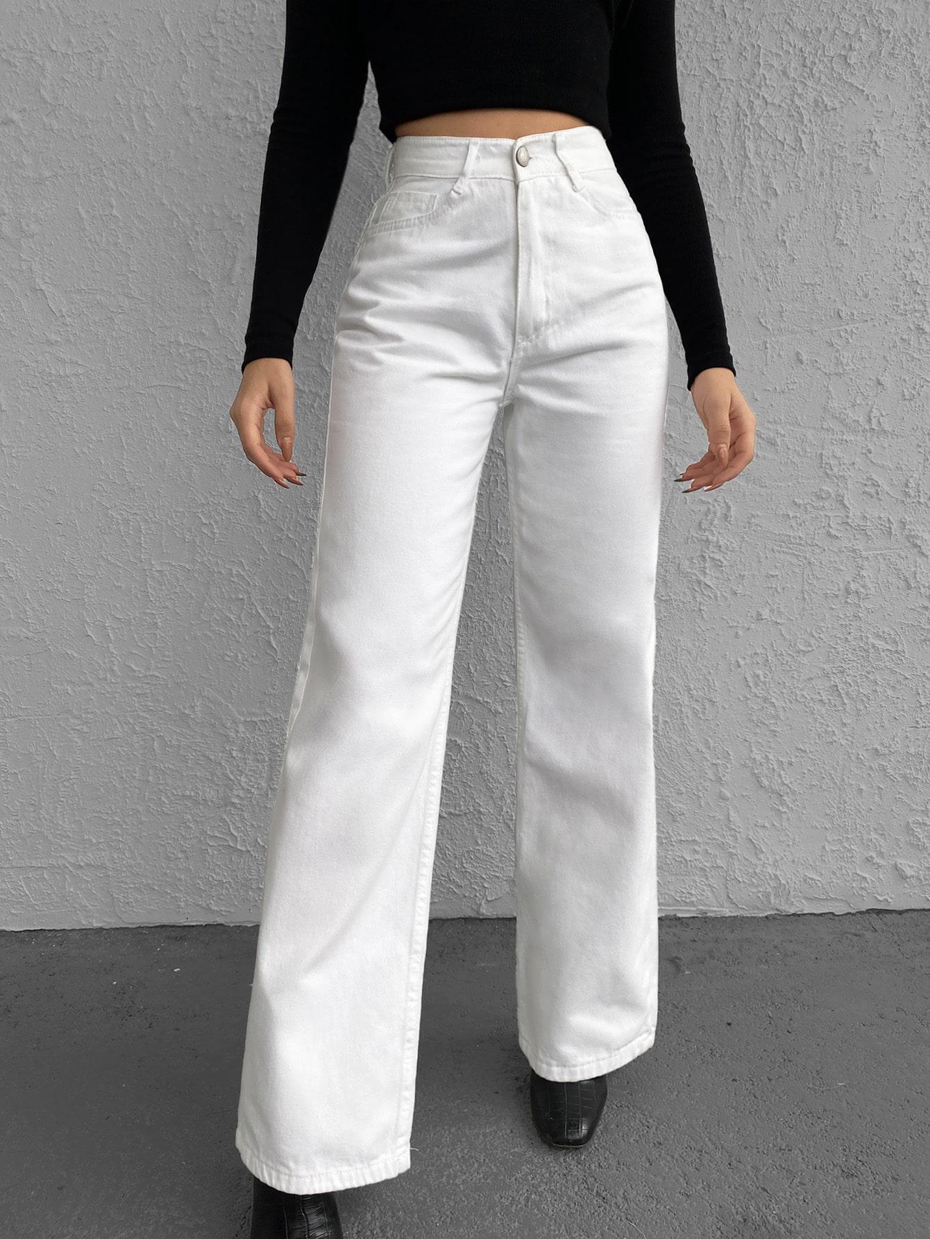 BIAŁE SPODNIE JEANS