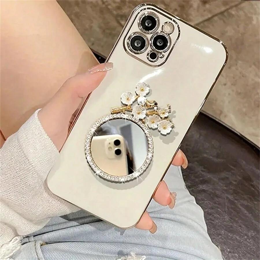 BIAŁE ETUI ZDOBIENIE KWIATY GALAXY S23+ 