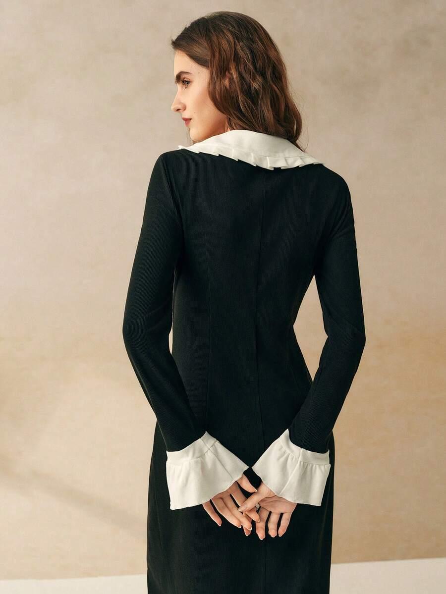 CZARNA MIDI SUKIENKA