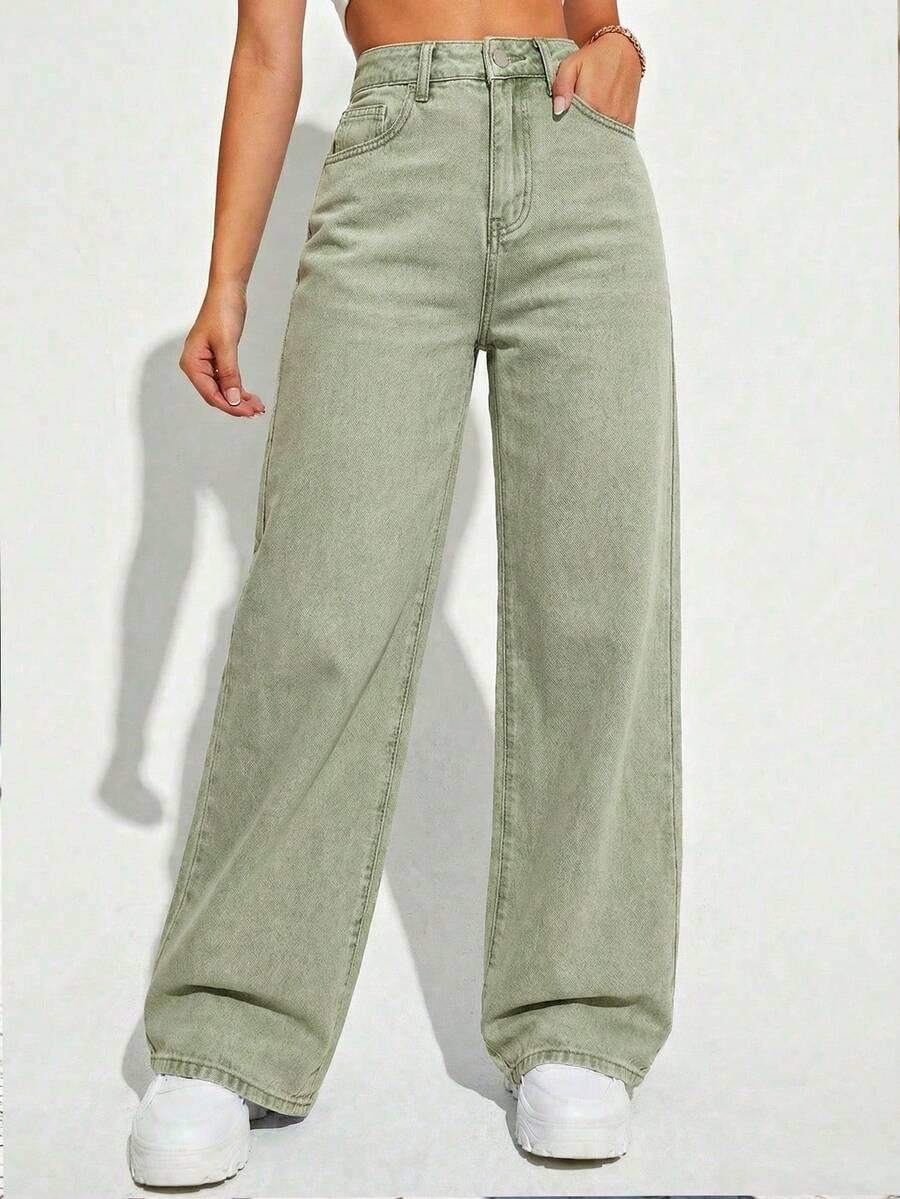 ZIELONE SPODNIE JEANS
