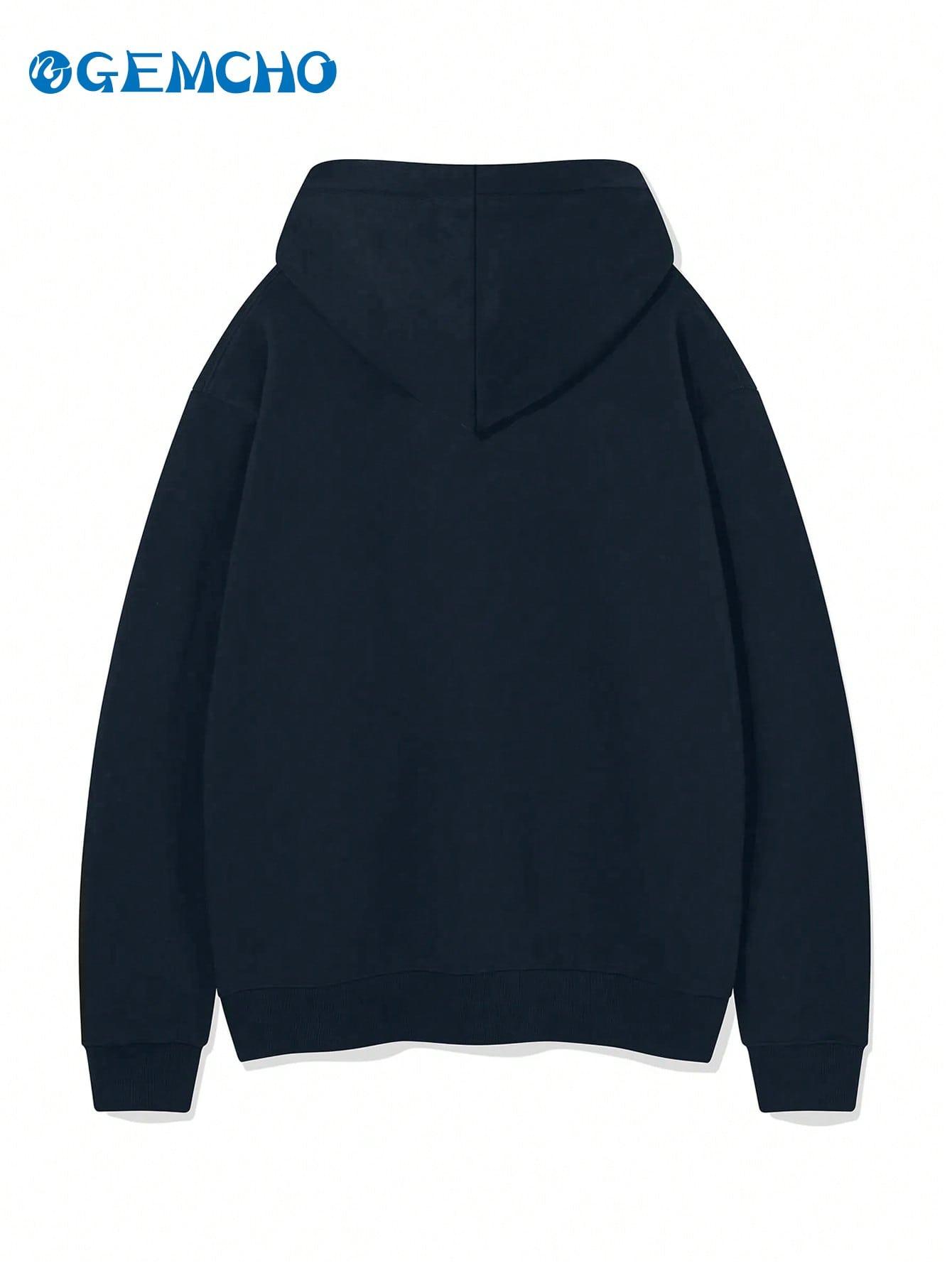 GRANATOWA BLUZA Z KAPTUREM 