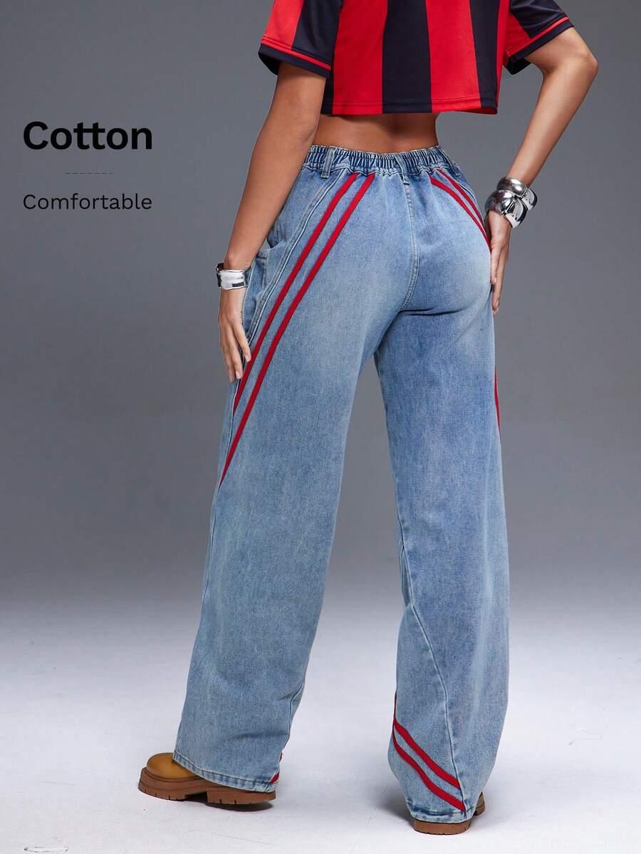 niebieskie spodnie jeans 