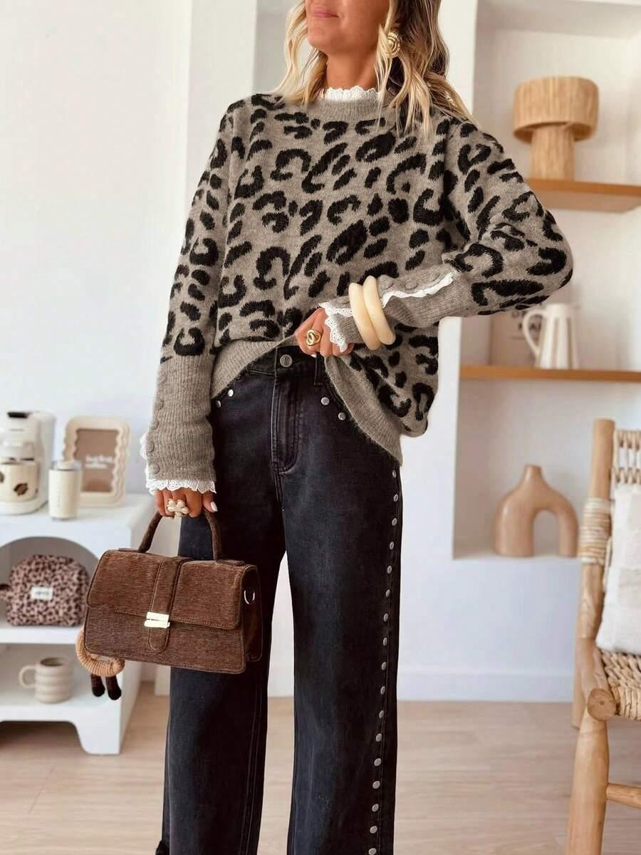SWETER ANIMAL PRINT KORONKA 