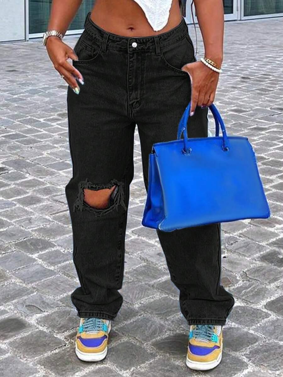 spodnie jeans dziury
