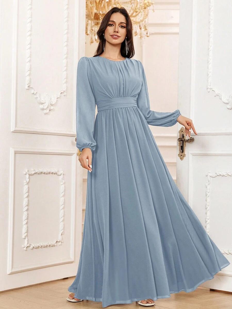 niebieska maxi sukienka
