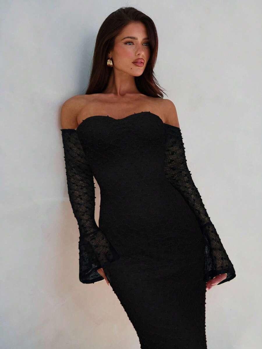 CZARNA MAXI SUKIENKA 