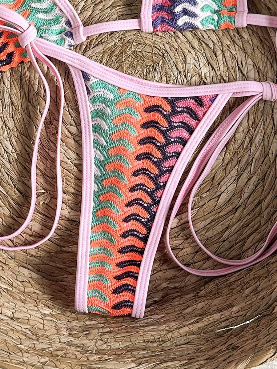 dwuczęściowy strój kąpielowy bikini koronka