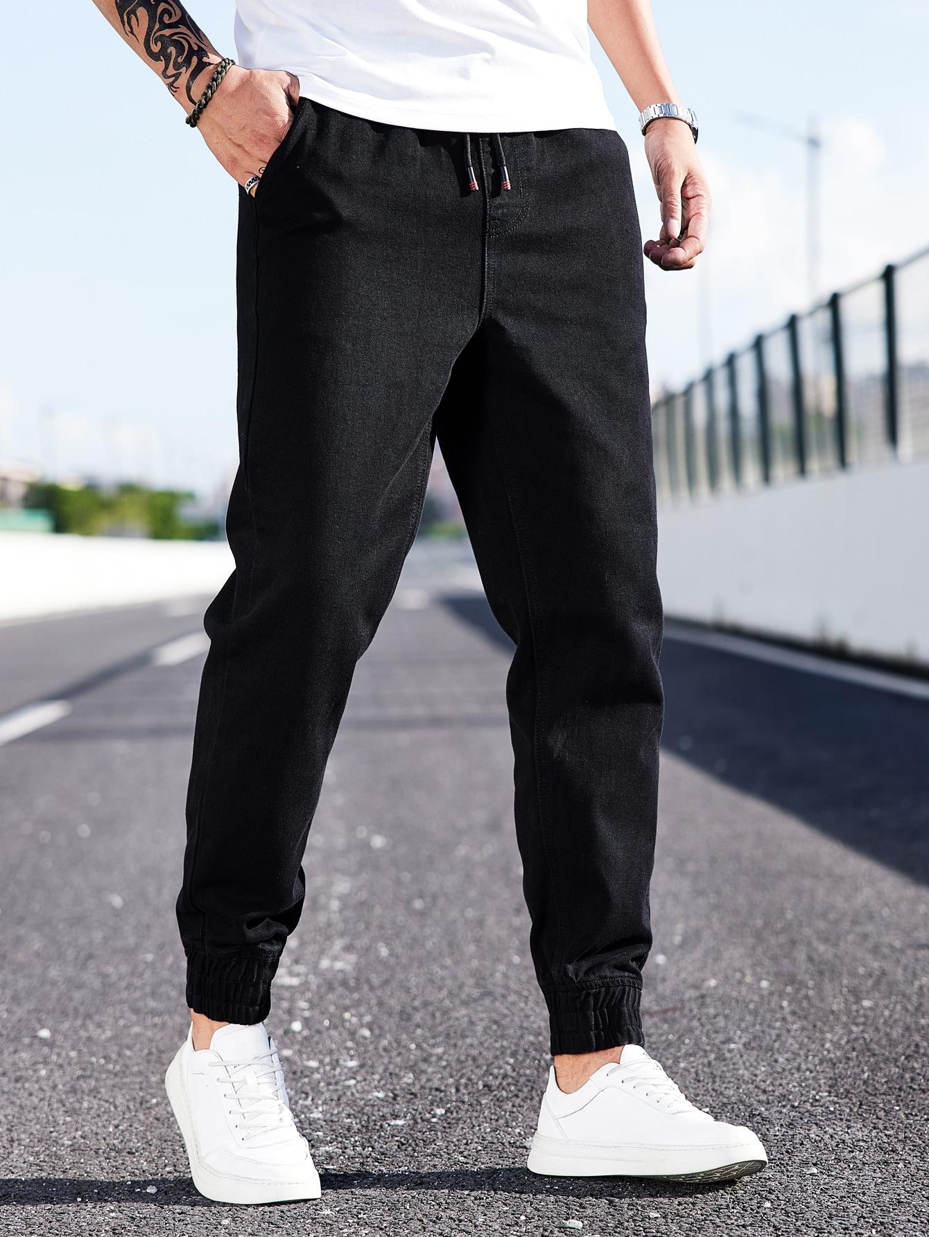 CZARNE SPODNIE JEANS