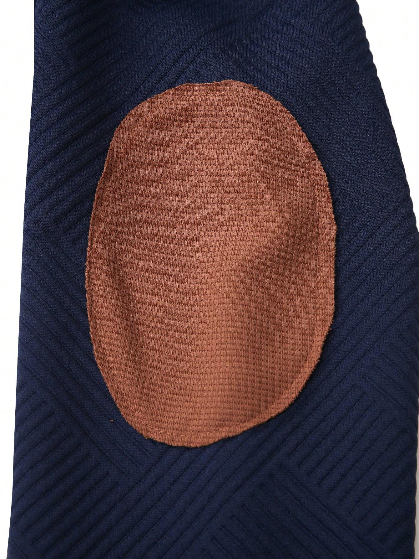 GRANATOWA BLUZA TEKSTURA KAPTUR 