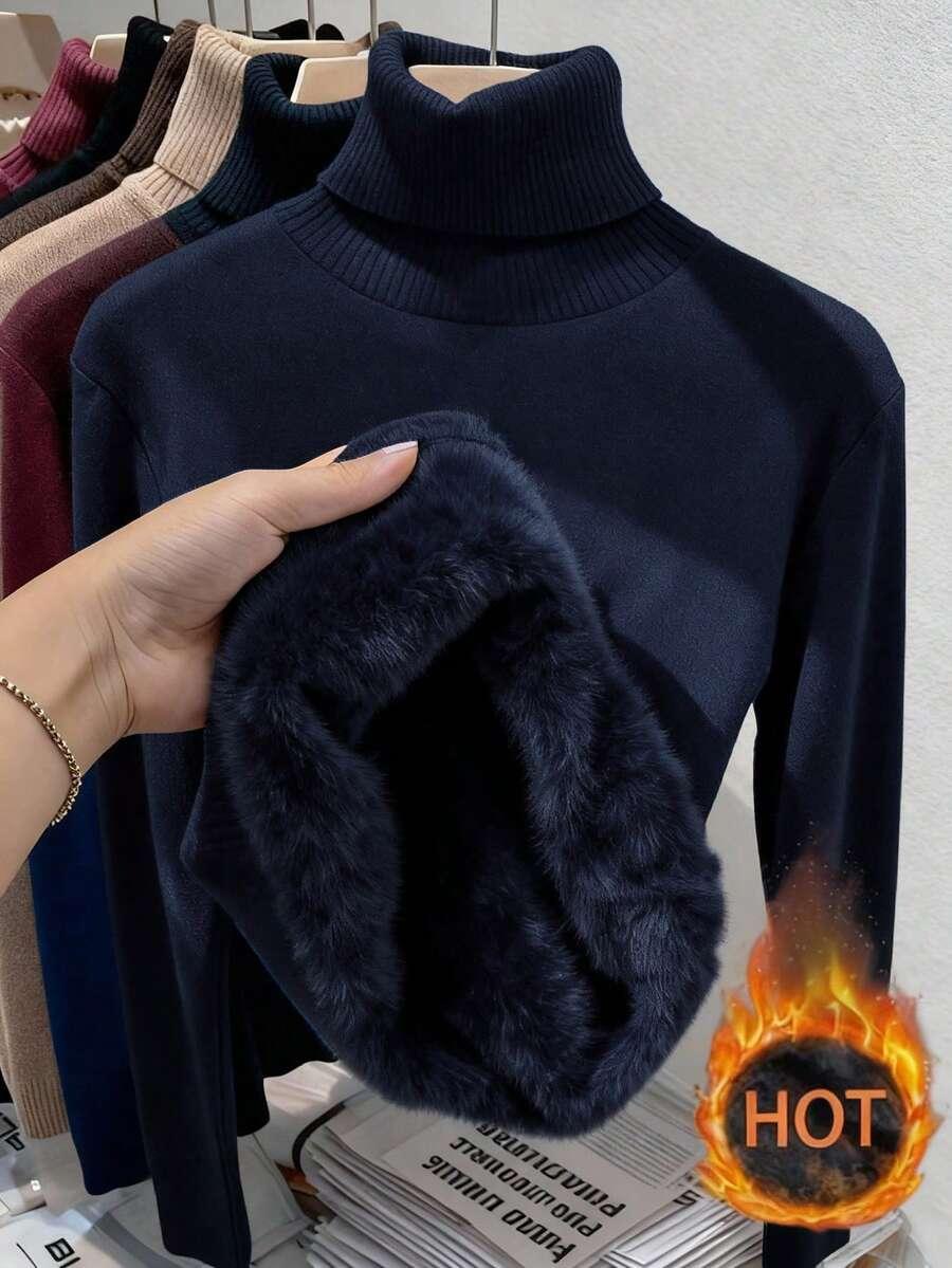 GRANATOWY OCIEPLANY SWETER