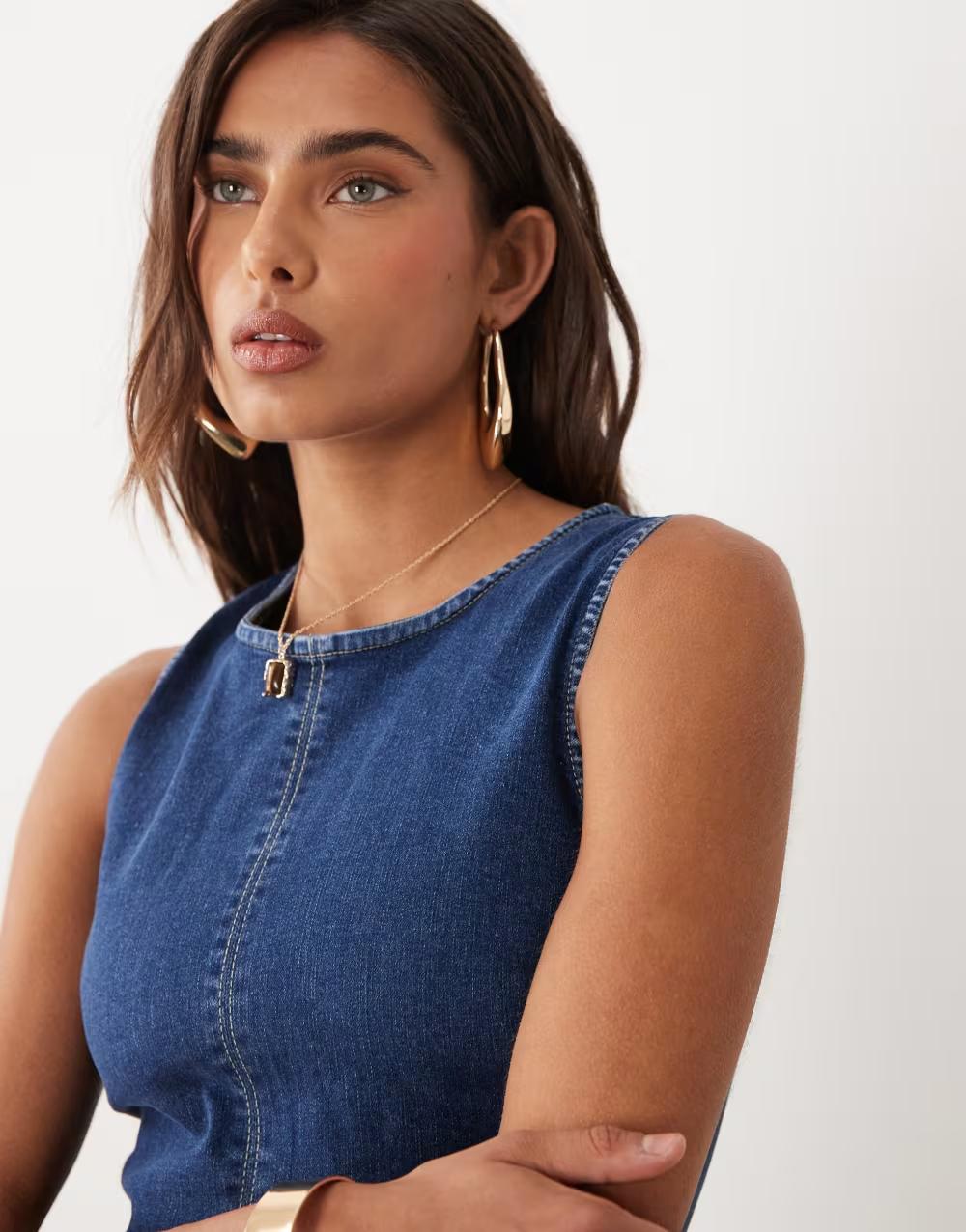 BAWEŁNIANA NIEBIESKA SUKIENKA JEANS