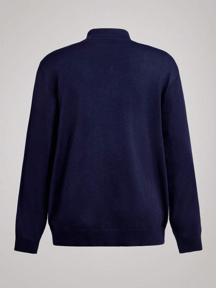 GRANATOWY SWETER ZAMEK