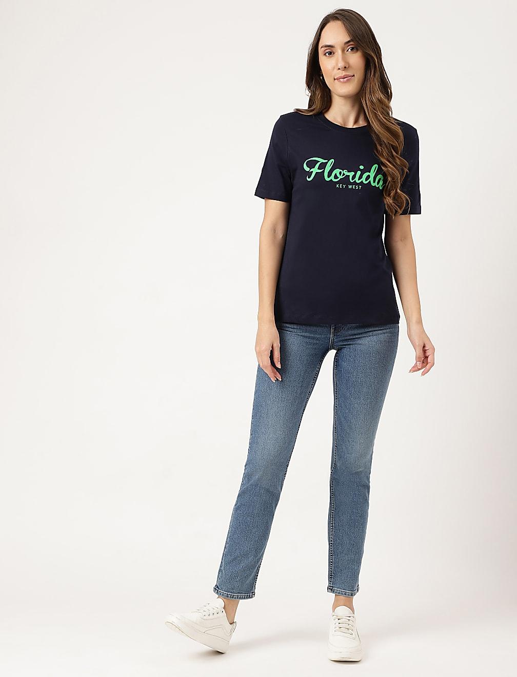 GRANATOWY T-SHIRT T41-7344K-F4