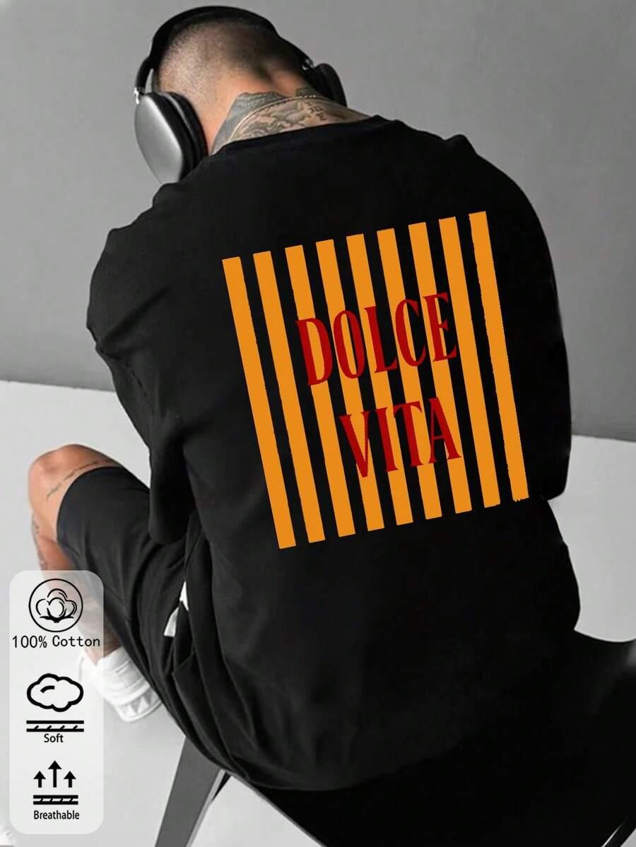 czarny t-shirt napis