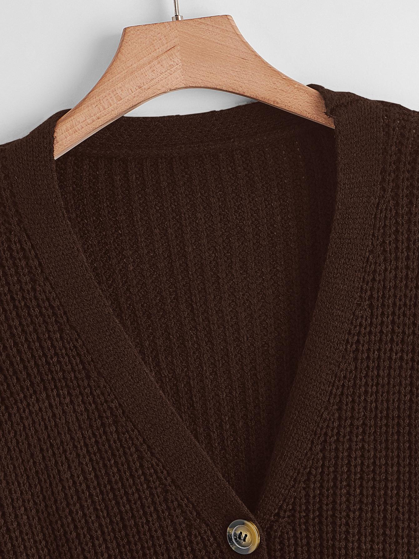 BRĄZOWY SWETER KARDIGAN 