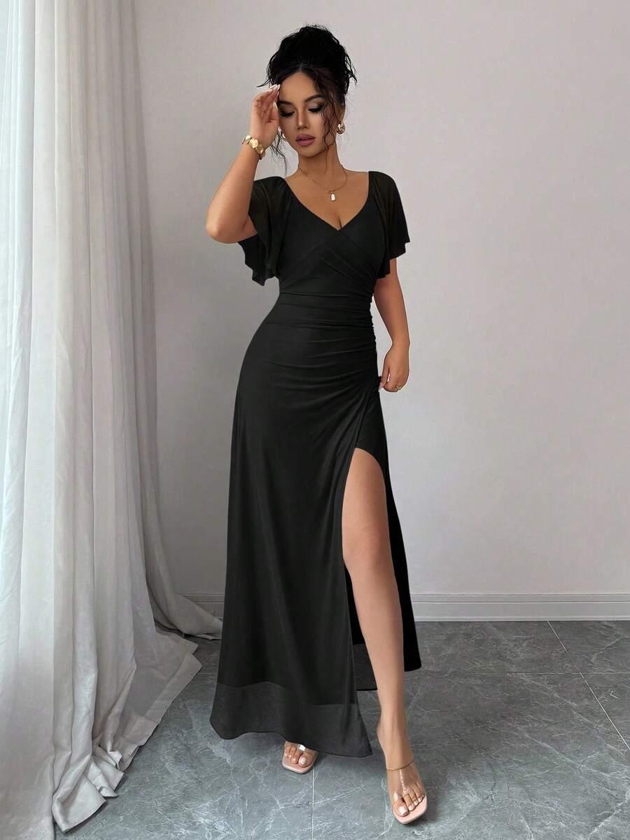 CZARNA MAXI SUKIENKA 