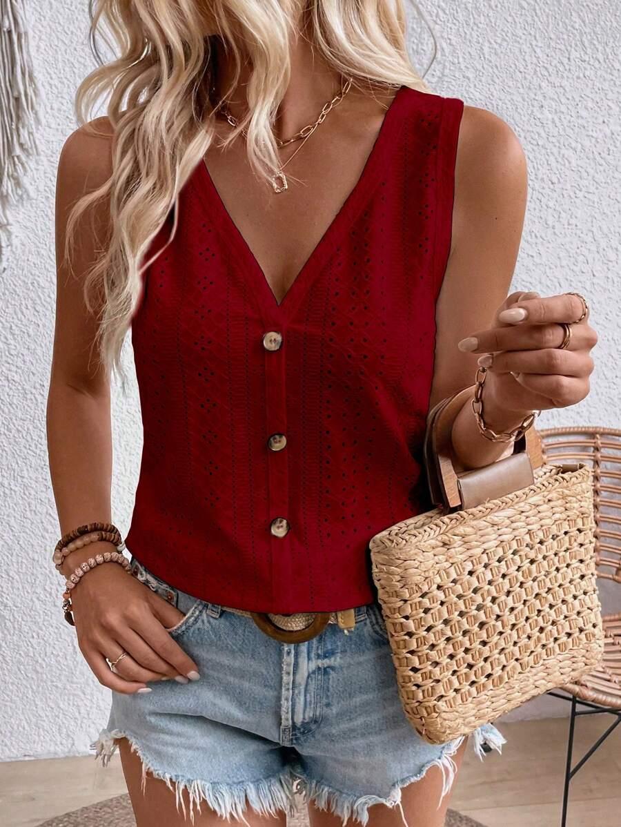 bordowa bluzka v neck 