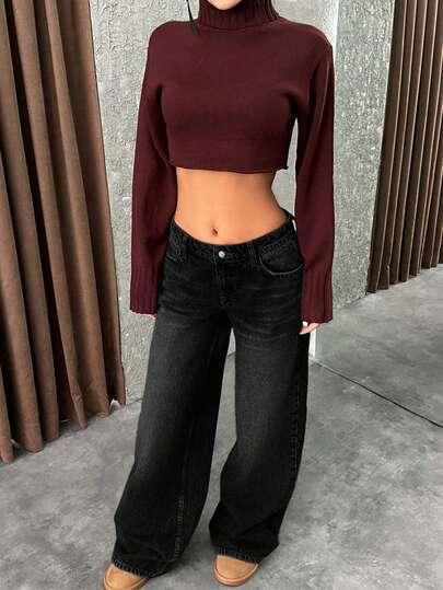 CZARNE SPODNIE JEANS