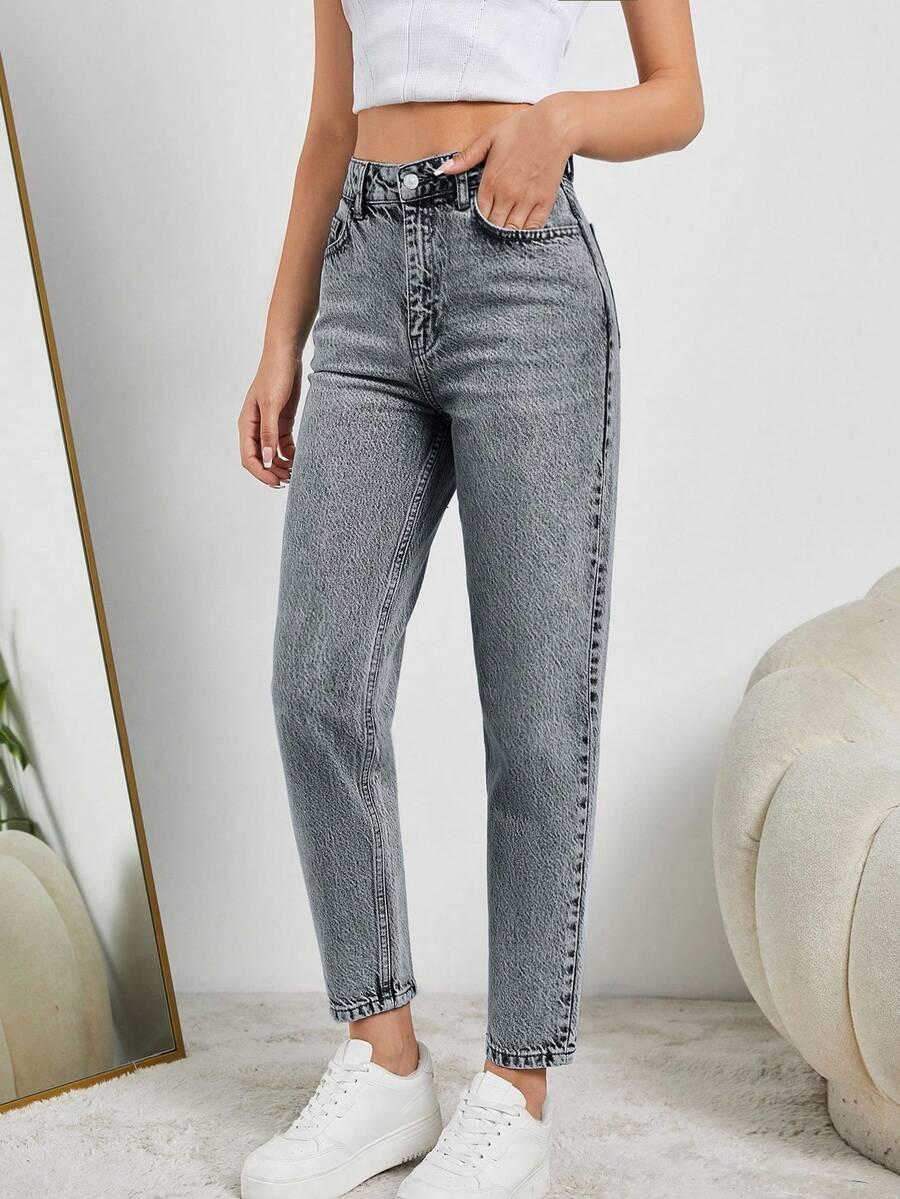 szare spodnie jeans 
