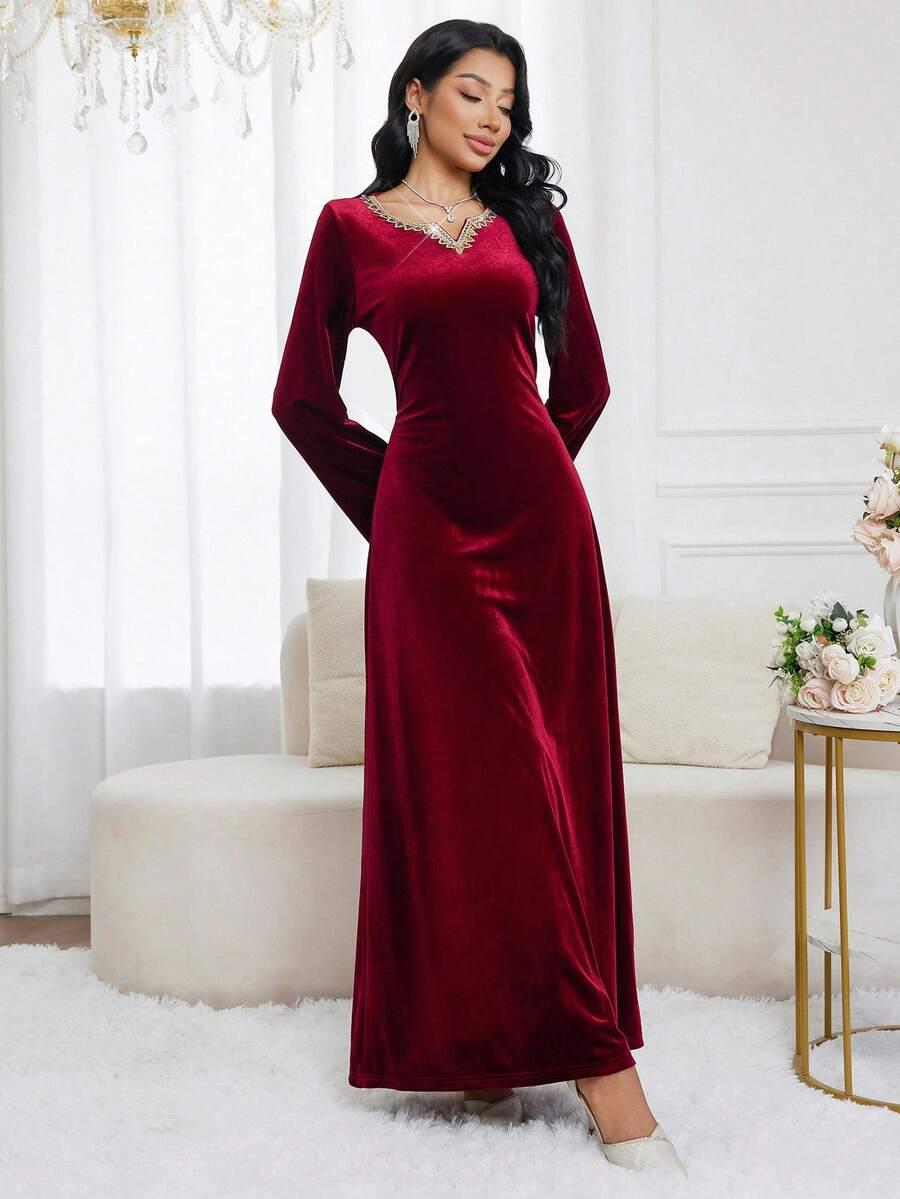 CZERWONA MAXI SUKIENKA