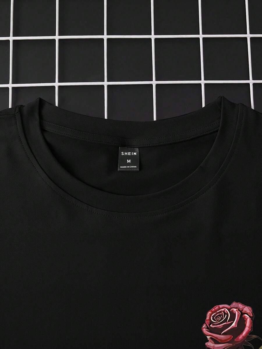 CZARNY T-SHIRT PRINT 
