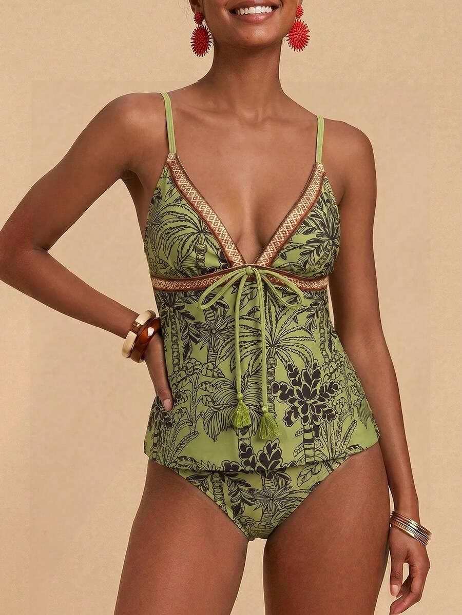 DWUCZĘŚCIOWY STRÓJ KĄPIELOWY TANKINI WZÓR
