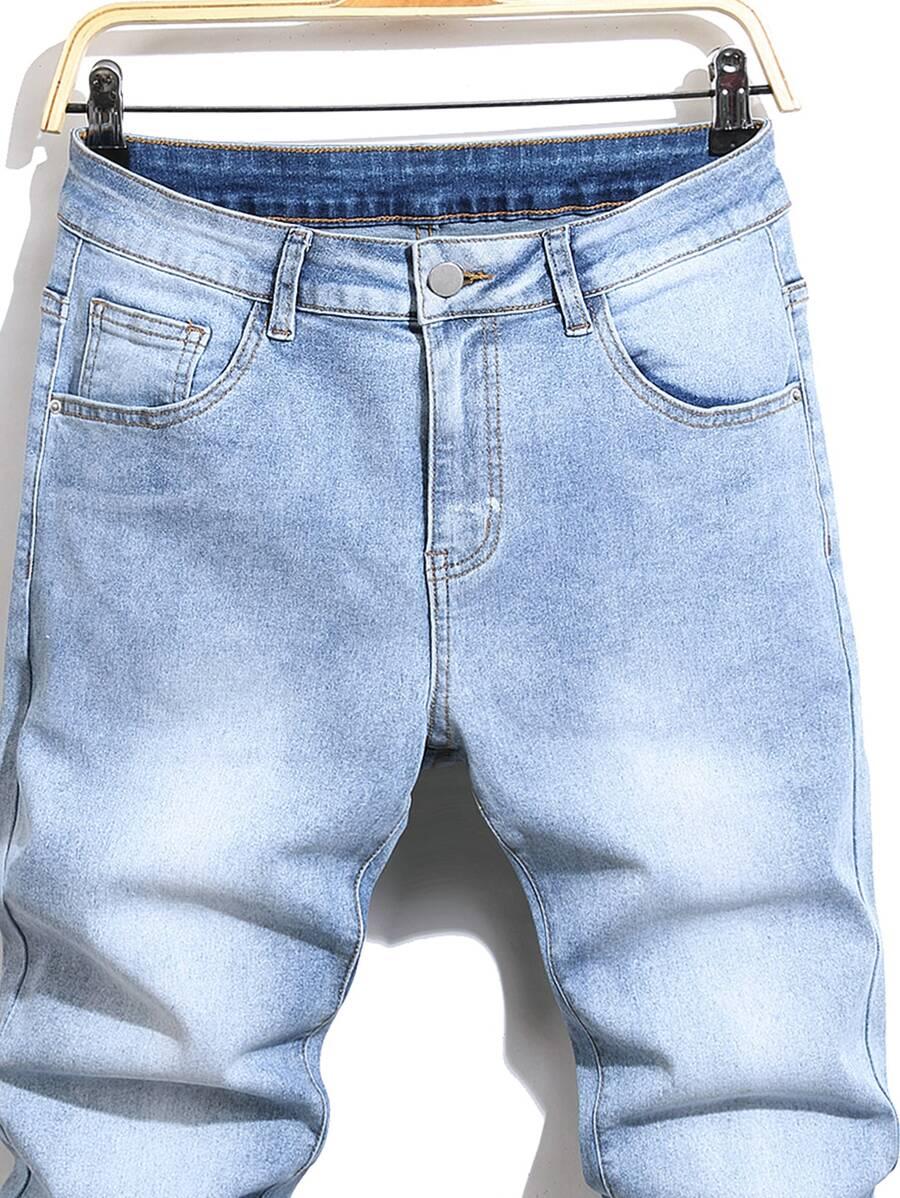 niebieskie spodnie jeans kieszenie zamek